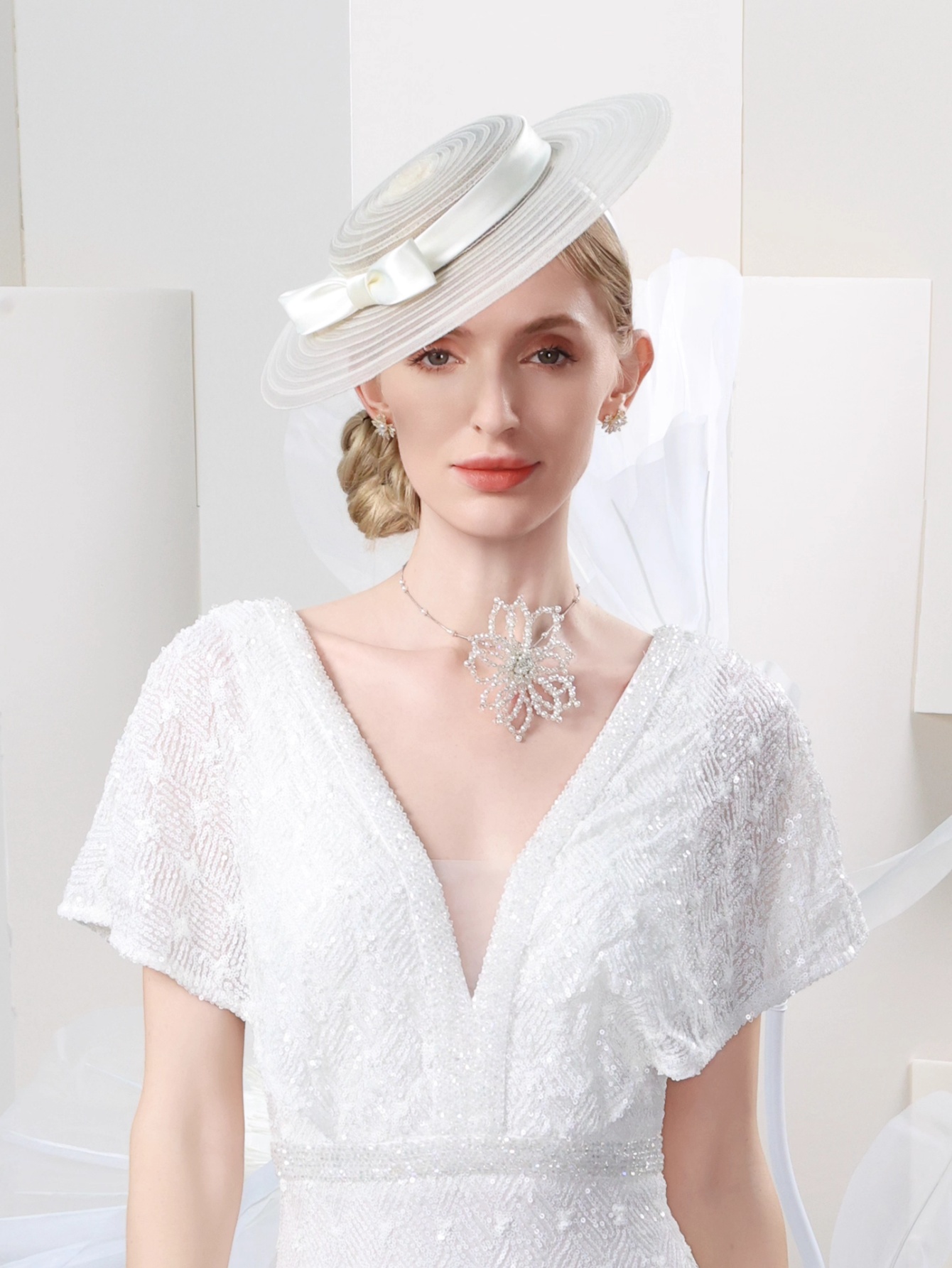 Women'S Fashion Kentucky Derby - Elegant Wide Brim Tea Party Fascinator