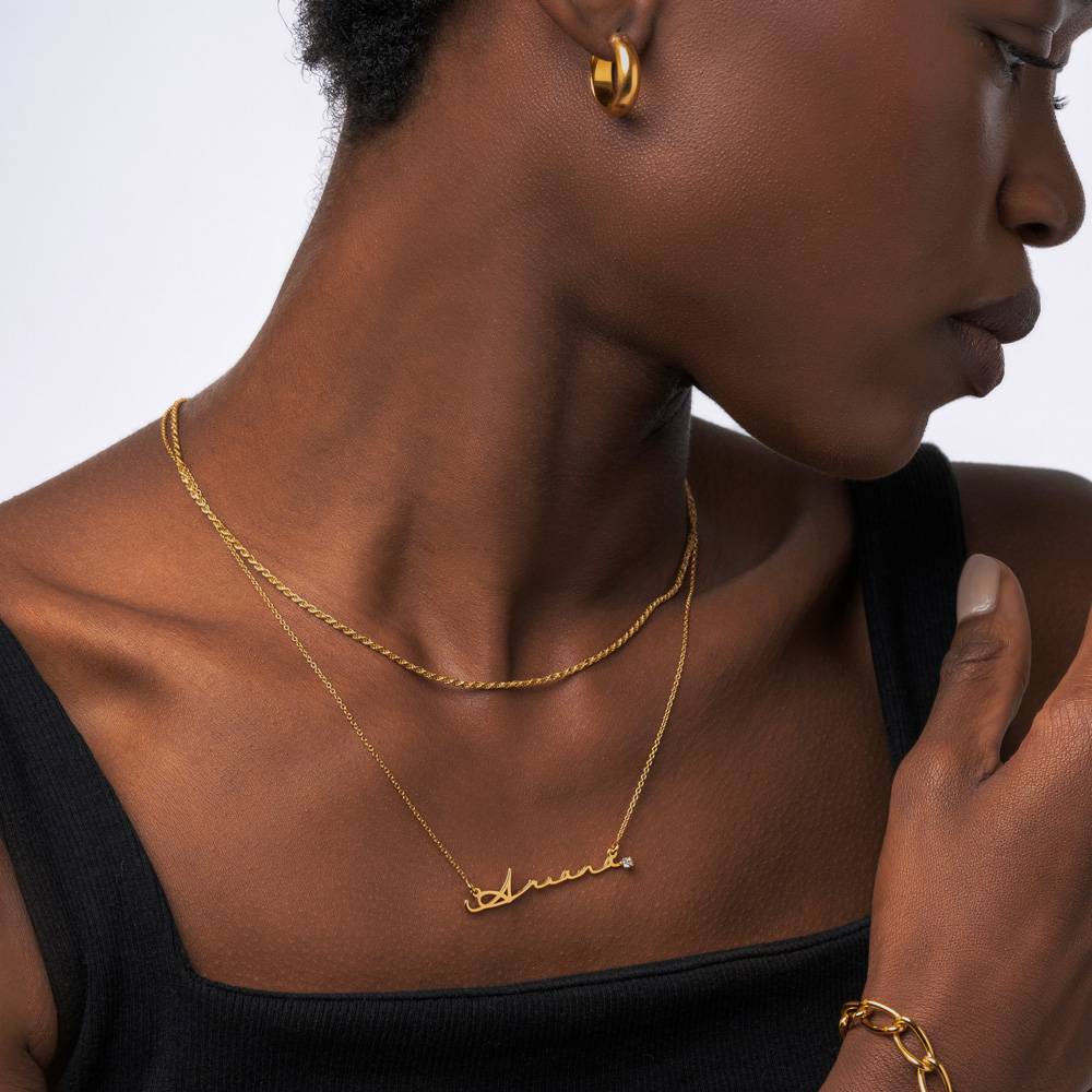 NAME NECKLACE WITH DIAMOND - G - Women Fashion Names recension och pris