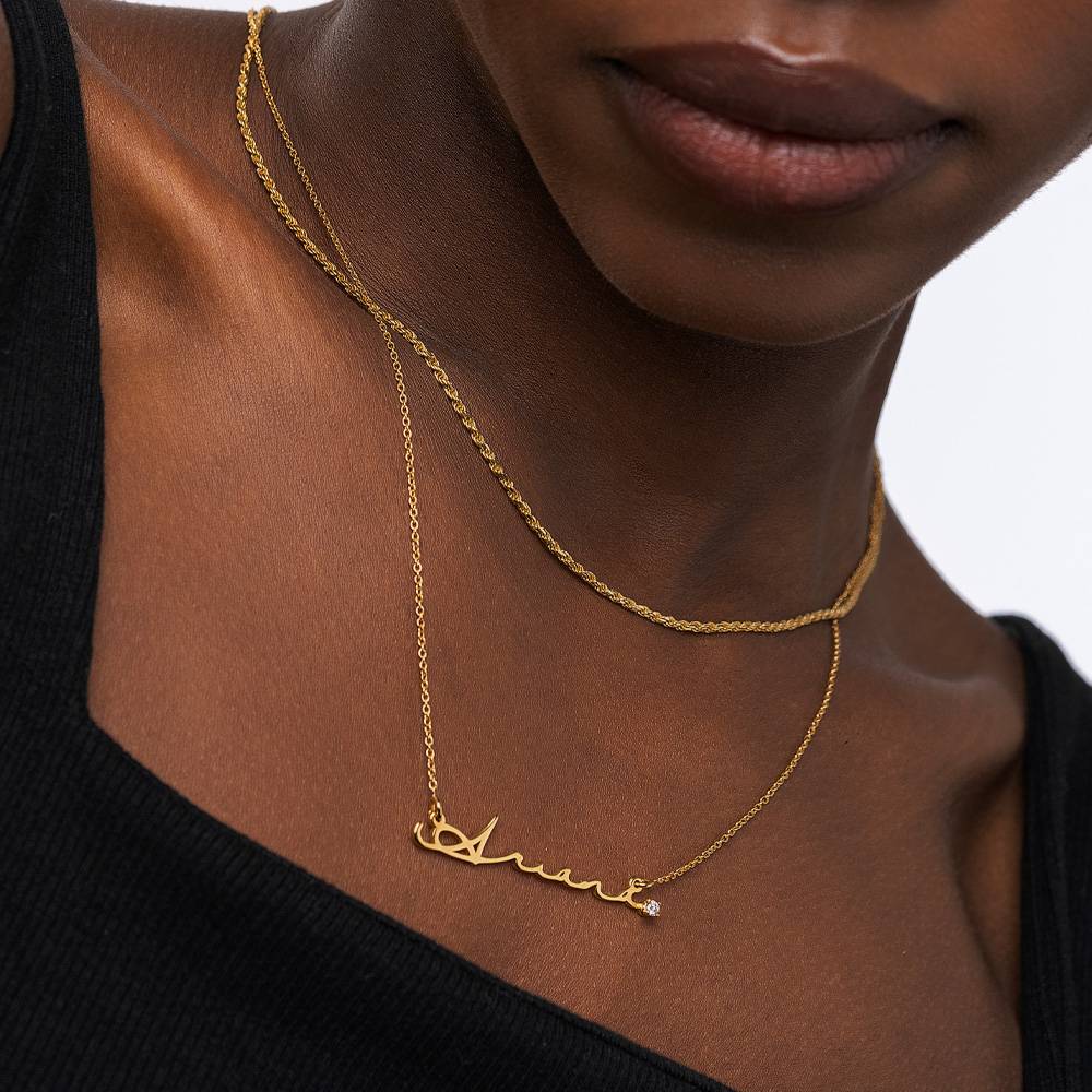 NAME NECKLACE WITH DIAMOND - G - Women Fashion Names recension och pris