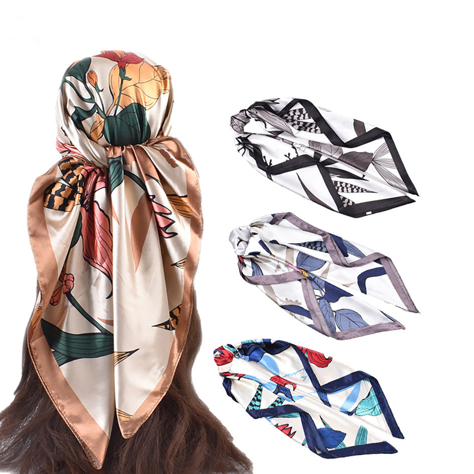 90*90cm Floral Print Silk Squa - Women Fashion Necktie recension och pris