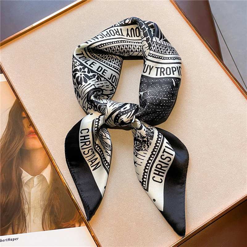 Letter Printing Silk Satin Han - Women Fashion Necktie recension och pris