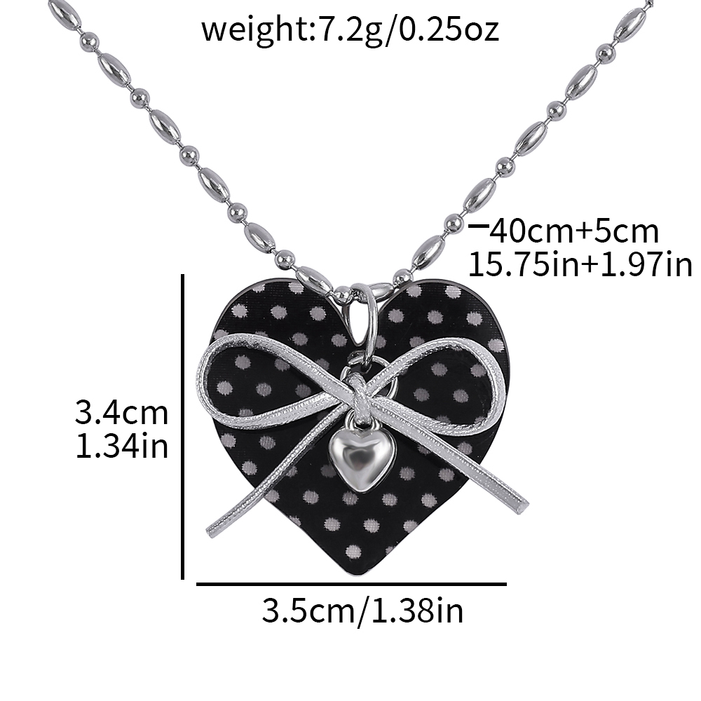 Korean Black Polka Dot Heart P - Women'S Fashion Jewellery recension och pris