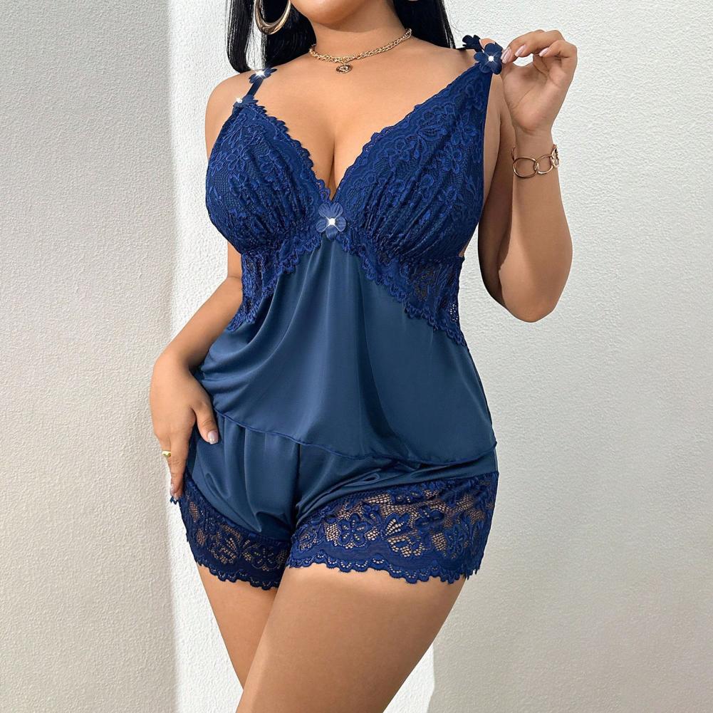 Women Plus Size Pajamas Set Se - Lace Trim Cami recension och pris